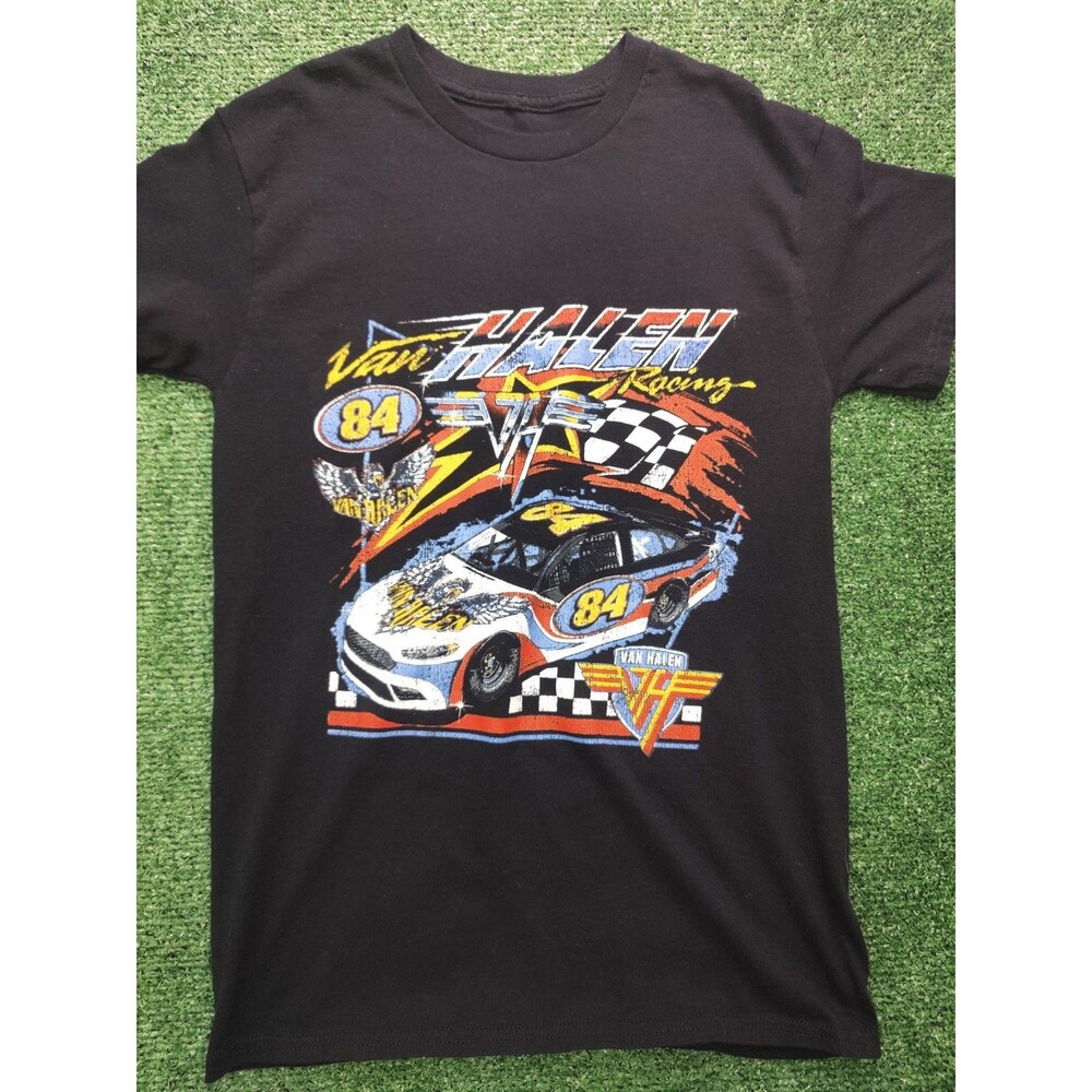 Van Halen Graphic Band Tee T-Shirt Men's Racing 84 Black Short Sleeve Small